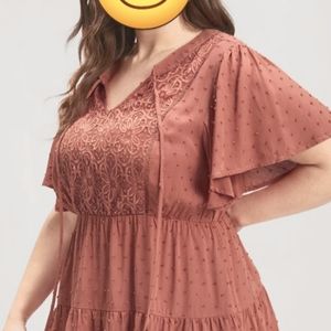 4X babydoll top - coral